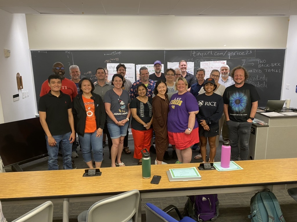 Friday's (final) group photo ... and Prof. Geurts is showing off his new t-shirt.