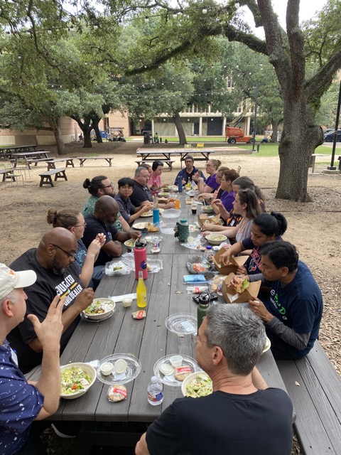 Daily lunch meetings with the group