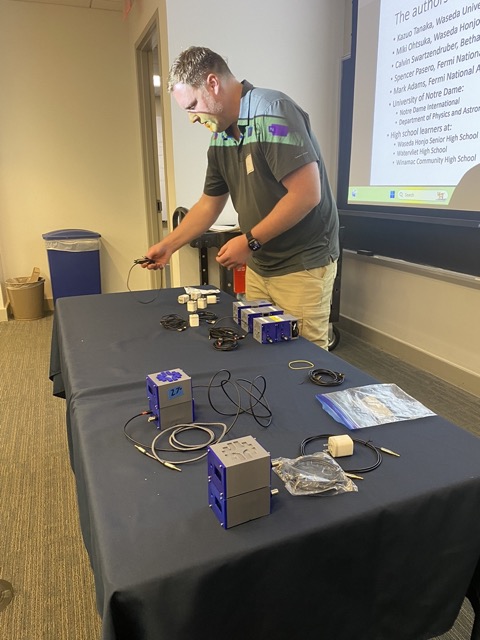 QN Staff Shane and Ken demonstrate the new Cosmic Watch detectors